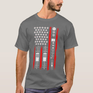 Cool Music Producer American Flag Patriotic DJ ret T-Shirt