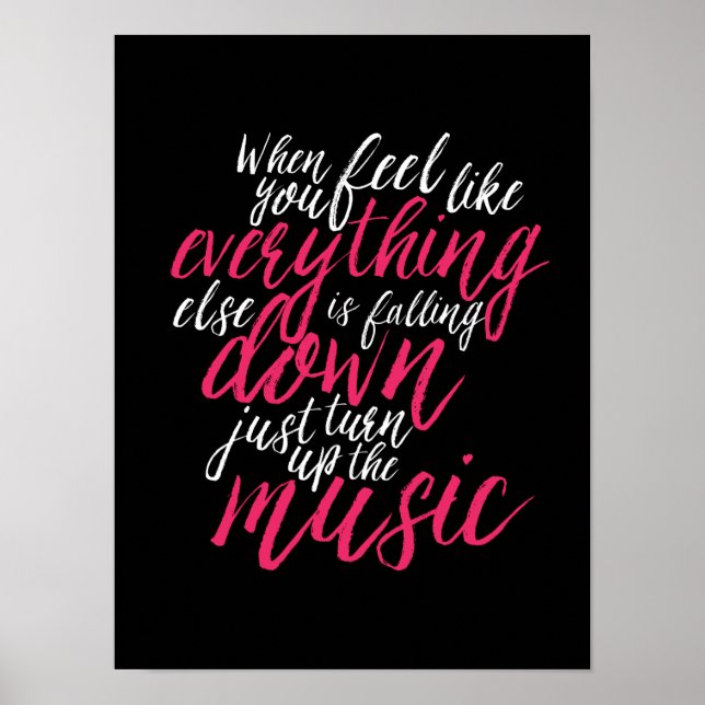 Cool Music Quote Hand Lettering Calligraphy Poster (Front)