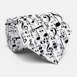 Cool Musical Notes and Symbols Random Pattern Tie