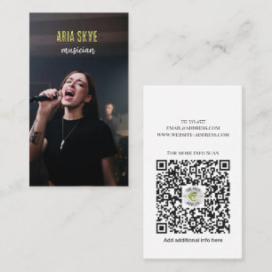 Cool Musician & Songwriter Add Photo Business Card