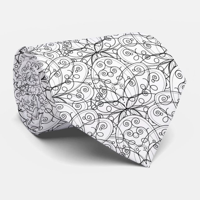 cool mystical lotus tiled pattern  tie (Rolled)