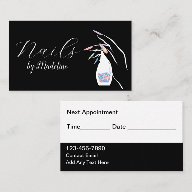 Cool Nail Manicure Appointment Business Cards (Front/Back)