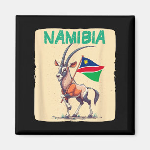 Cool Namibia Flag with Gemsbok Animal Graphic Magnet
