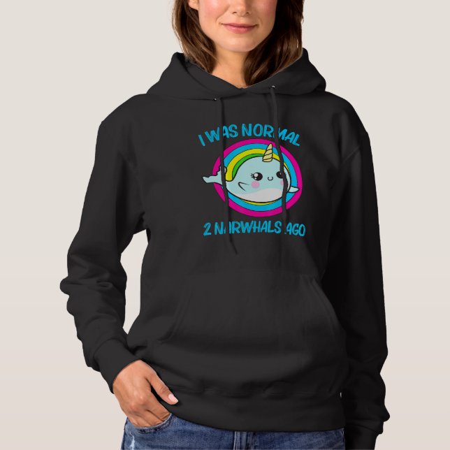 Cool Narwhal For Men Women Rainbow Tusk Sea Unicor Hoodie (Front)