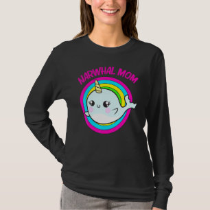 Cool Narwhal For Mum Mother Rainbow Tusk Sea Unico T-Shirt