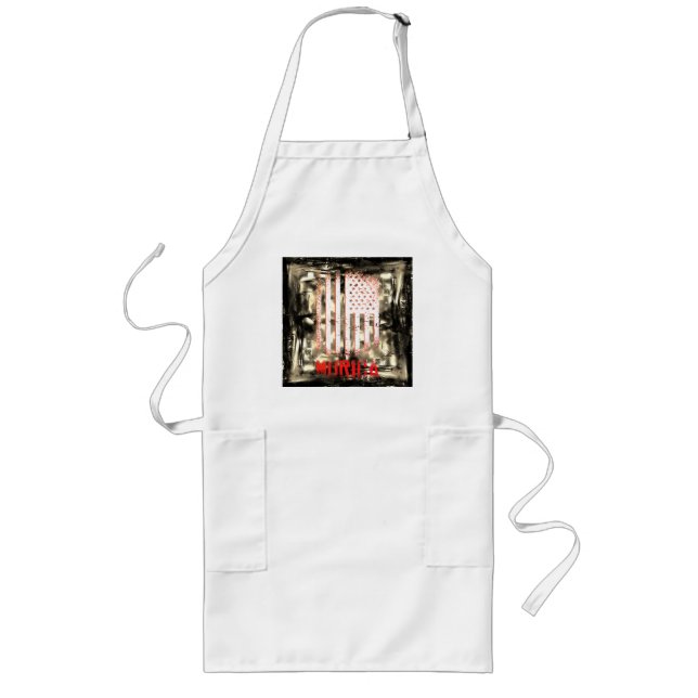 Cool National American Flag Murica Design Long Apron (Front)