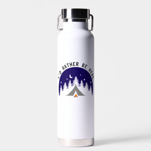 Cool Nature Camping Campfire Design Custom Water Bottle