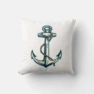 Cool Nautical Anchor & Sailor Art (2 Sided) Cushion