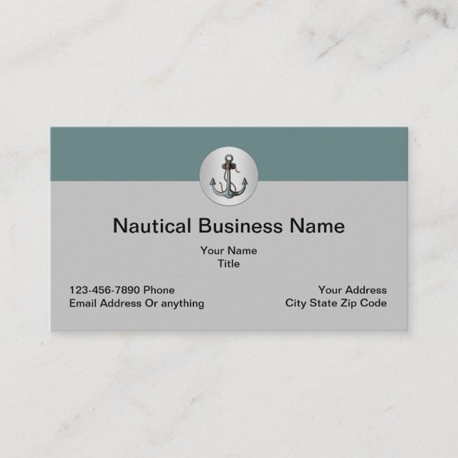 Cool Nautical And Coastal Theme Business Card (Front)