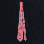 Cool Navy Blue Tennis Racquets Ball Pattern Pink  Tie<br><div class="desc">Navy and pink and green stripes Tennis Rackets Pattern For Him | Summer Tennis Court. Gift for tennis player, navy racquet tennis match on a green background. Personalised Gift for a tennis player. Trendy tennis players home decor. Trendy modern tennis player gifts. Cool retro modern gift for your school tennis...</div>