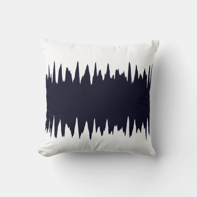 Cool Navy Zigzag Striped Pattern Cushion (Front)