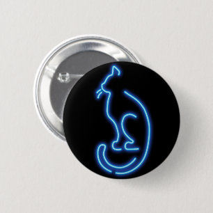 Cool Neon Cat 6 Cm Round Badge