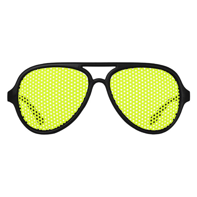 Cool neon chartreuse green bright solid party aviator sunglasses (Front)
