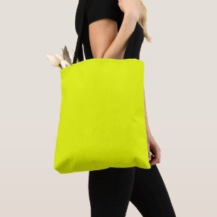 Cool neon chartreuse green solid plain modern tote bag