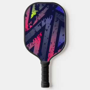 Cool Neon Coloured Triangles Background Pickleball Paddle