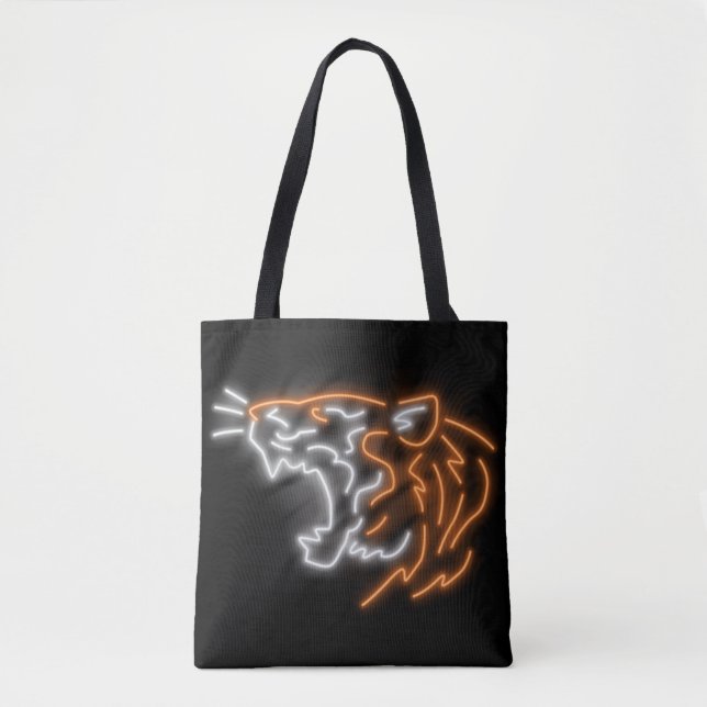 Cool Neon Tiger Tote Bag (Front)