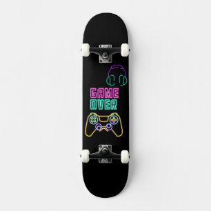 Cool Neon video game. Skateboard