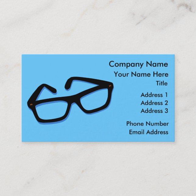 Cool Nerd Glasses Business Card (Front)