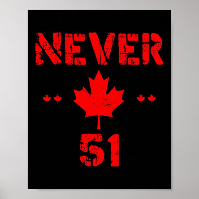 Cool Never 51st State Canada Flag Funny 51 State Q Poster (Front)