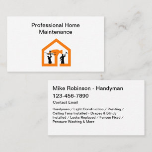 Cool New Home Maintenance Handyman Business Cards