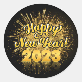 Cool New Year's Eve G Classic Round Stick Classic Sticker