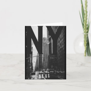 Cool New York City Abstract Skyline, Black & W Card