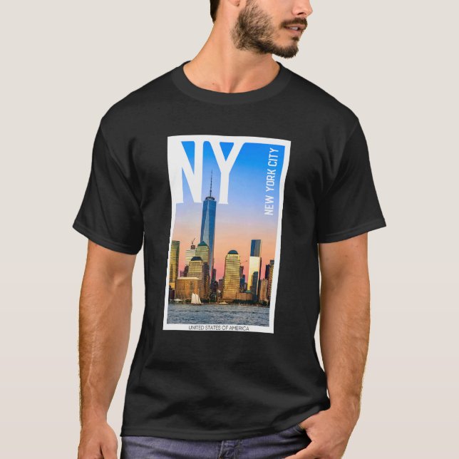Cool New York City Skyline Walking In New York Cit T-Shirt (Front)