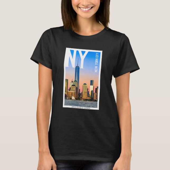Cool New York City Skyline Walking In New York Cit T-Shirt (Front)