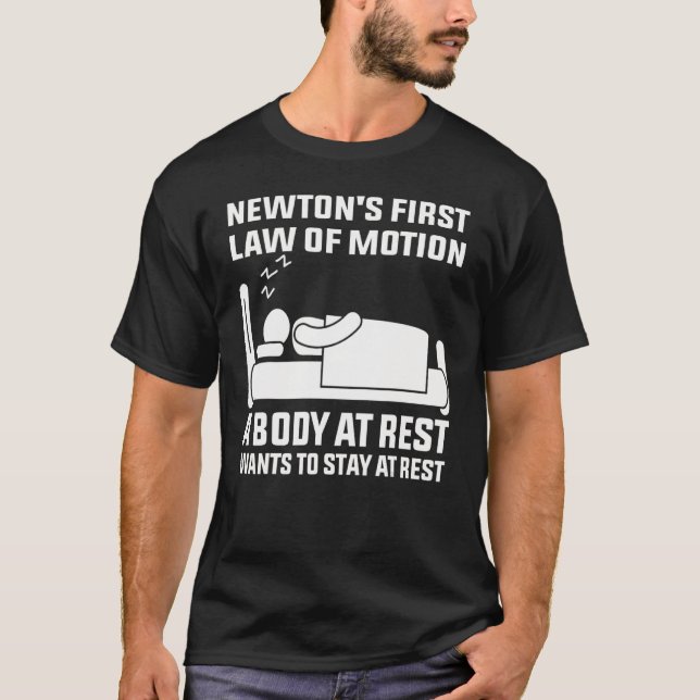 Cool Newton's Law For Men Women Nerdy Scientist T-Shirt (Front)