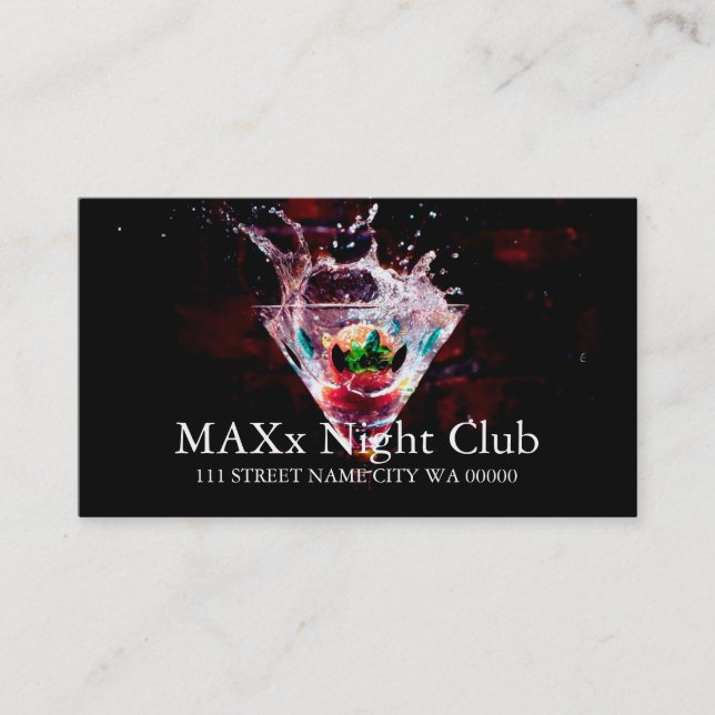 Cool Night Club Dancing Bar Nightlife Business Business Card (Front)