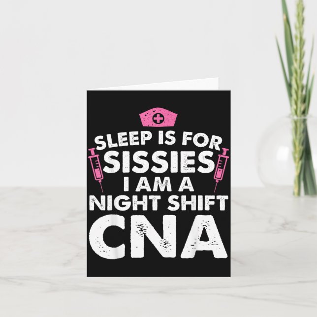 Cool Night Shift Nursing Istant For Men Women Card (Front)