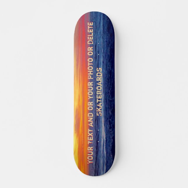 Cool Night Sunset Beach Skateboards Personalised (Front)