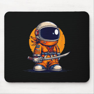Cool ninja in astronaut space suit costume  mouse pad