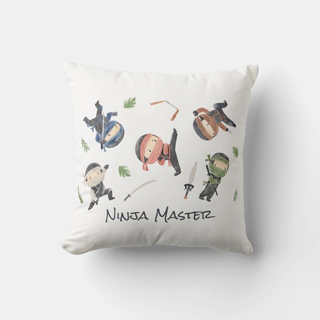 Cool Ninja Kids - Custom Gender Neutral Design  Cushion (Front)