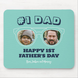 Cool No.1 Dad Custom Photo First Father's Day Mouse Pad
