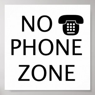 cool no phone quite zone study area poster