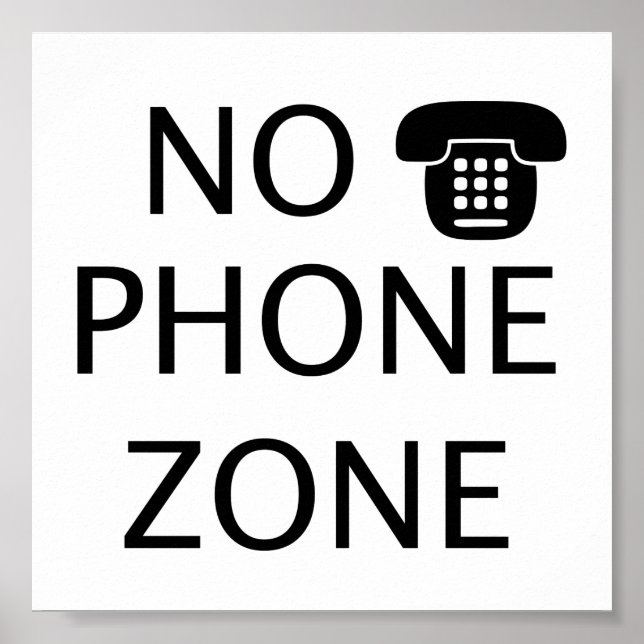cool no phone quite zone study area poster (Front)