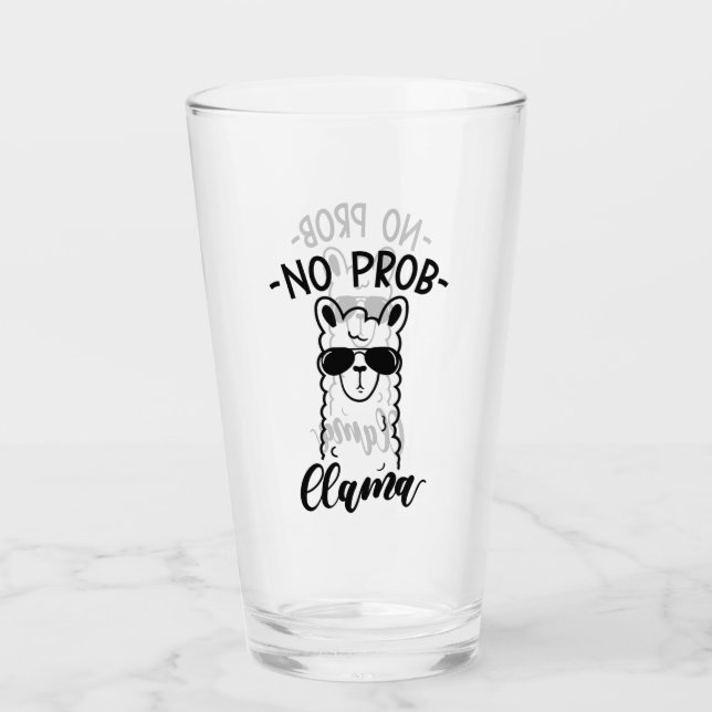 Cool No Prob Llama Glass (Front)