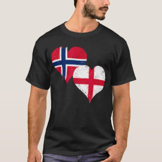 Cool Norway England Flags Proud Norwegian English T-Shirt