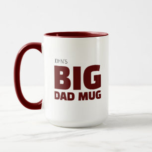 Cool Novelty Red Burgundy Custom Name Big Dad Mug