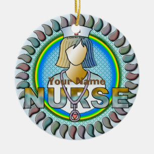 Cool nurse  ceramic tree decoration