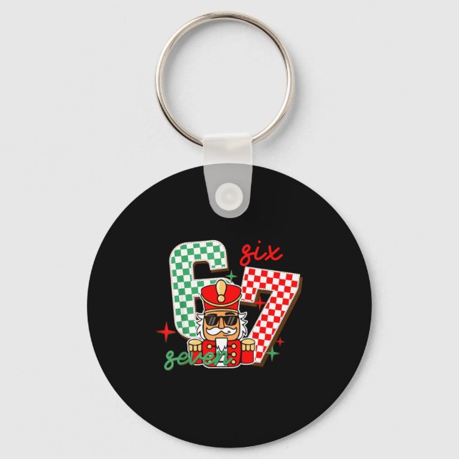 Cool Nutcracker Christmas 67 Six Seven Gen Alpha S Key Ring (Front)