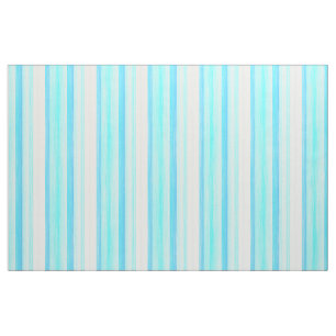 Cool Ocean Blue Aqua Turquoise Watercolor Stripes Fabric