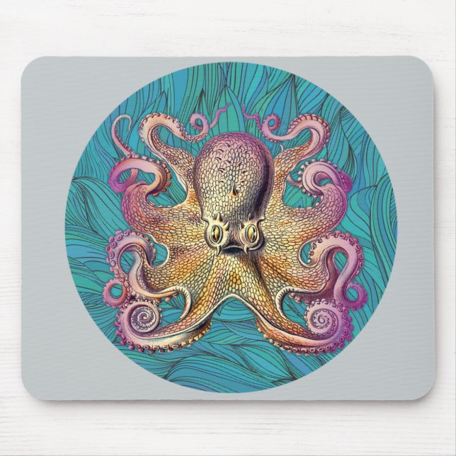 Cool octopus print mouse pad (Front)