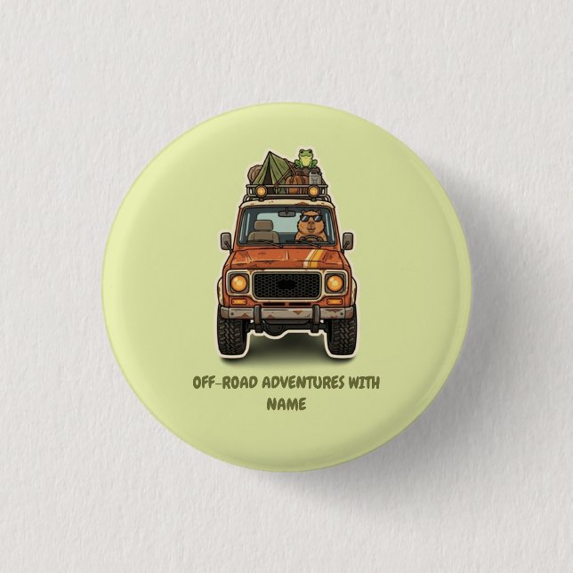 Cool Off-Road Capybara Camping Custom  3 Cm Round Badge (Front)
