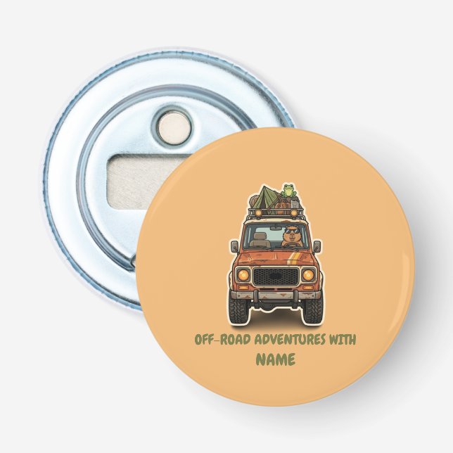 Cool Off-Road Capybara Camping Custom  Bottle Opener (Front)