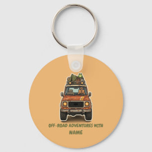 Cool Off-Road Capybara Camping Custom  Key Ring