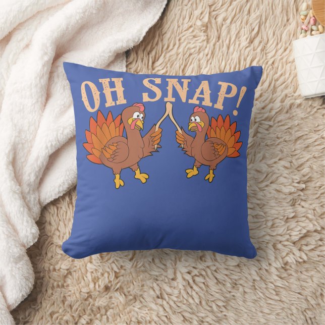 Cool Oh Snap!  Funny Turkey With Wishbone Thanksgi Cushion (Blanket)