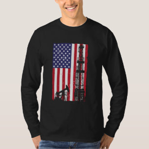 Cool Oil Field Art For Men Women Oilfield Drilling T-Shirt