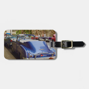 Cool Old Car in Cuba purple convertible Luggage Tag